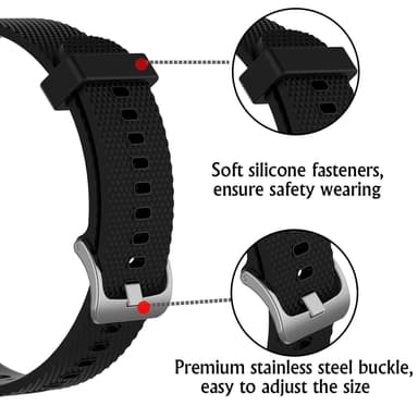 Garmin VivoActive 4S rannekoru silikoni Musta