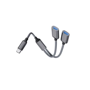Type-C - Dual USB 2.0 -sovitin Harmaa