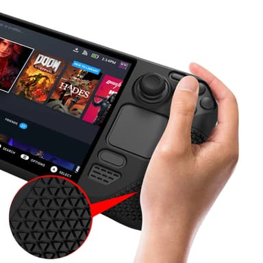 Silikoni Soft Shell liukumaton suojakuori Steam Deck OLED:lle Musta