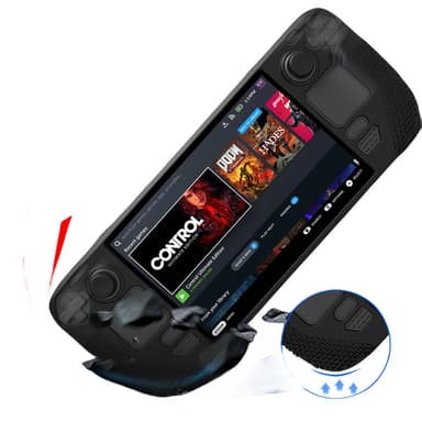 Silikoni Soft Shell liukumaton suojakuori Steam Deck OLED:lle Musta