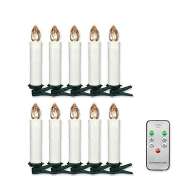 Joulukuusen valot, langattomat LED-valot, 10-pack