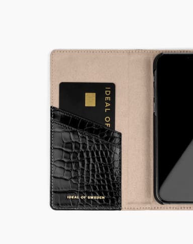 Cora Phone Wallet iPhone 13 Mini Jet Black Croco