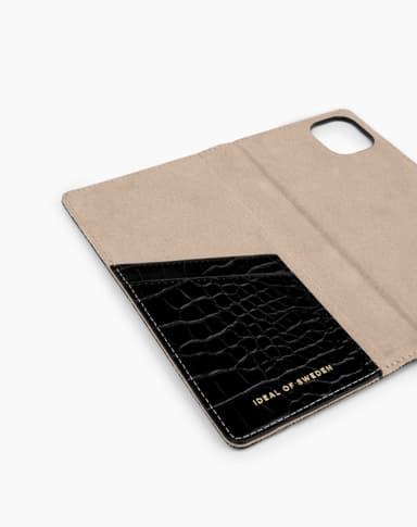 Cora Phone Wallet iPhone 13 Mini Jet Black Croco
