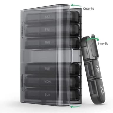 21 Grids Pill Box Seitsemän päivää viikossa Kannettava lajittelulaatikko