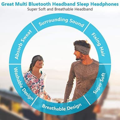 Bluetooth Sports Headband Sleep Headphones Music Eye Mask