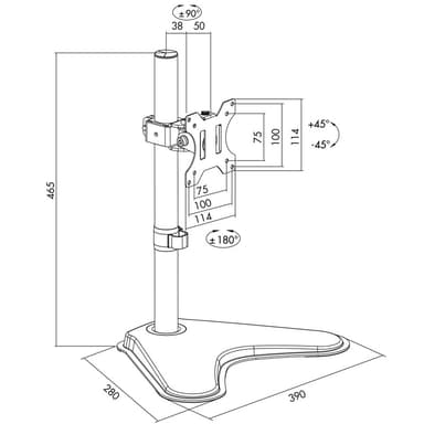 LogiLink Monitorställ/Fot Single 13-32"" (BP0044)