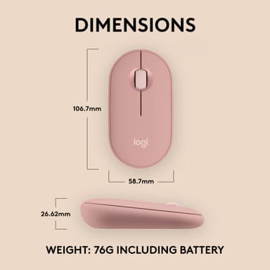 Logitech Pebble Mouse 2 M350s langaton hiiri (roosa)