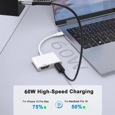 USB-C HDMI:ksi + USB-C korkean resoluution sovitin