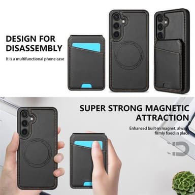 Kortinpidike ja jalusta magnet - Samsung Galaxy S24 FE - Svart kanssa - Svart