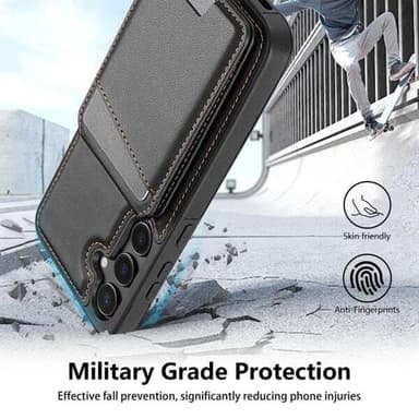 Korttipidike ja jalusta magnet - Samsung Galaxy S24+ - Svart kanssa - Svart