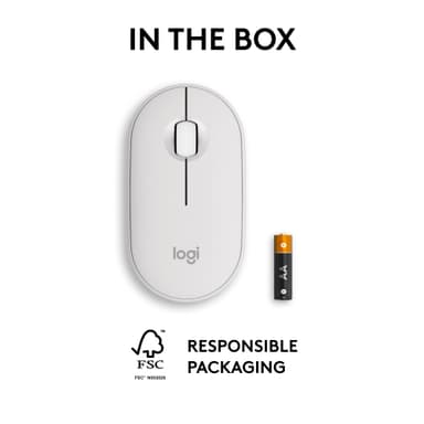 Logitech Pebble Mouse 2 M350s langaton hiiri (valkoinen)
