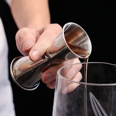 Cocktail-setti kaksinkertainen ravistin, ruostumaton teräs, hopea, 10 osaa