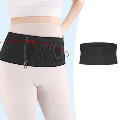Running Fanny Pack piilotettu hengittävä neulottu vyölaukku Musta S