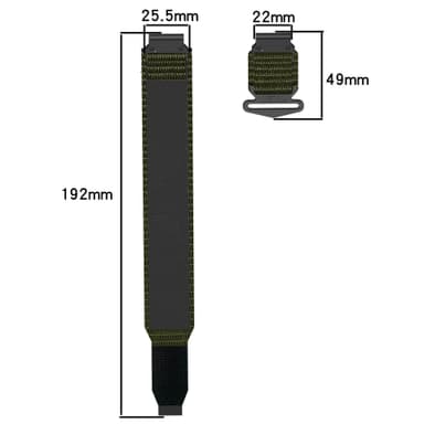 22 mm kellon ranneke Garmin Quatix 7 Pro/FeniX/Fenix‐6/Fenix‐5 Size M Nylon Harmaa