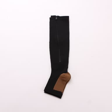 Kompressiosukat vetoketjulla 1 pari Musta L/XL