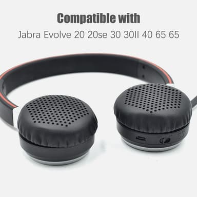 1 korvatyynypari Jabra Evolve 20 20se 30 30II 40 65 65 Musta