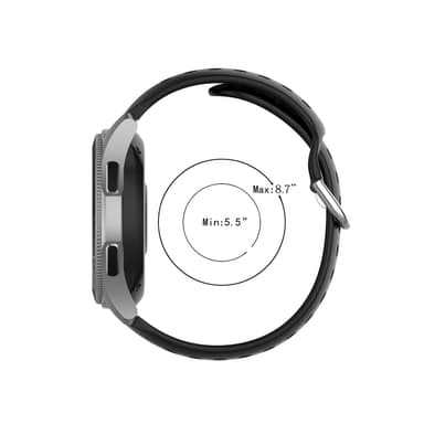 Yksivärinen urheilurannekellon ranneke Samsung Galaxy Watchiin 20 mm Musta