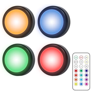 LED-kohdevalot 4 kpl 13 värillä, himmentimellä ja kaukosäätimellä