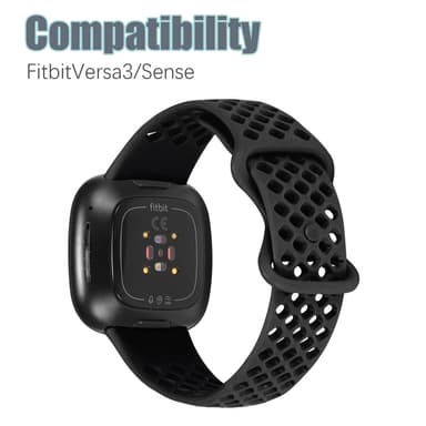 Silikoninen kelloranneke Fitbit Versa 3 / Fitbit Senselle Musta