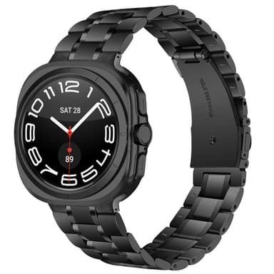 Ruostumattomasta teräksestä valmistettu ranneke Samsung Galaxy Watch 7 Ultra 47MM:lle Musta