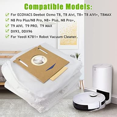 Pölypussit malleihin Yeedi K781+, ECOVACS Deebot Ozmo T8 AIVI