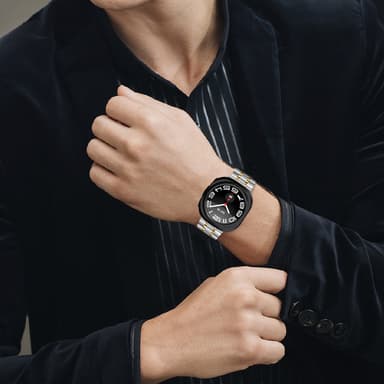 Ruostumattomasta teräksestä valmistettu ranneke Samsung Galaxy Watch 7 Ultra 47MM:lle Sliver + kulta