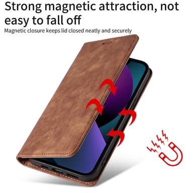 Magneettinen nahkakotelo Google Pixel 8 Prolle Ruskea