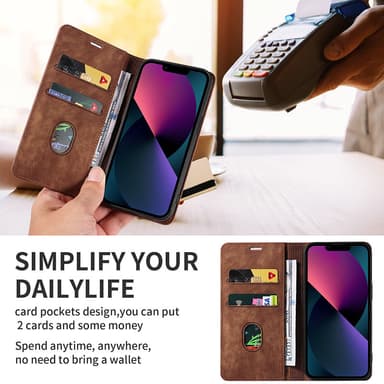 Magneettinen nahkakotelo Google Pixel 8 Prolle Ruskea