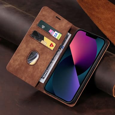 Magneettinen nahkakotelo Google Pixel 8 Prolle Ruskea