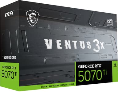 MSI GeForce RTX 5070 Ti 16G VENTUS 3X OC näytönohjain (16 GB GDDR7)