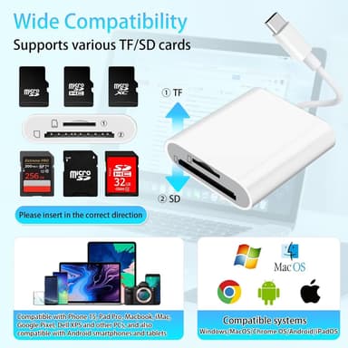NÖRDIC USB-C-kortinlukija 2-paikkainen SD, MicroSD UHS-I