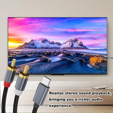NÖRDIC USB-C-RCA-kaapeli 1,2 m ääntä varten