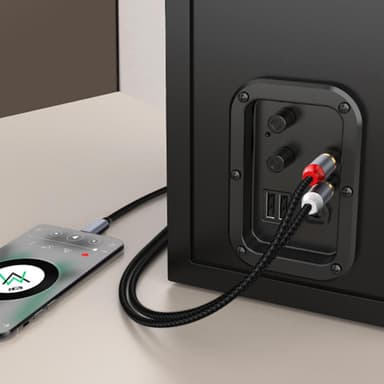 NÖRDIC USB-C-RCA-kaapeli 1,2 m ääntä varten