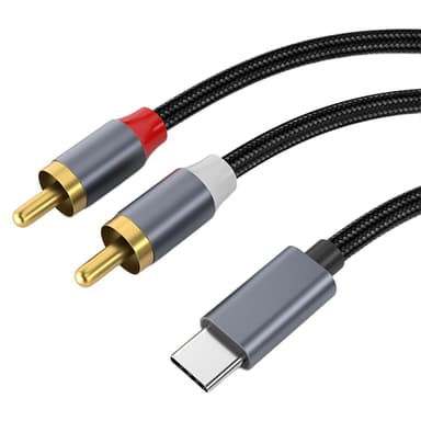 NÖRDIC USB-C-RCA-kaapeli 1,2 m ääntä varten