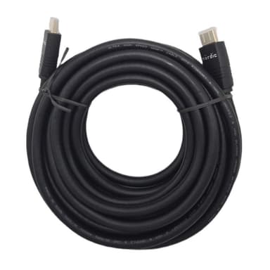 NÖRDIC CERTIFIED CABLES 5 m Ultra High Speed ​​HDMI2.1 8K 60Hz 4K 120Hz 144Hz 48Gbps Dynaaminen HDR eARC Pelitila VRR Dolby ATMOS kullattu PVC musta