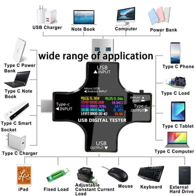 NÖRDIC USB digitaalinen testeri virran mittaamiseen