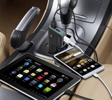 Technaxx autoteline älypuhelimille + autolaturi 4x USB-portilla (TE08)