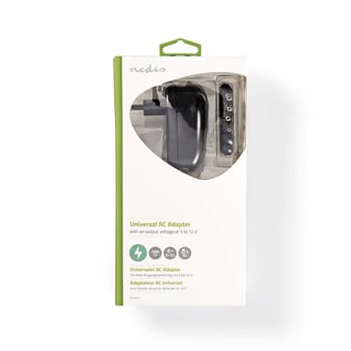 Nedis AC Yleisvirtalähde | 12 W | 3 - 12 V DC | 1.80 m | 2.0 A | 6 plug(s) | Musta