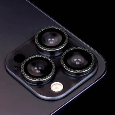 Karkaistu kameran suojus iPhone 16 Pro:lle - Svart/Romb
