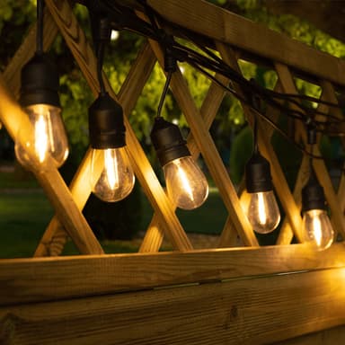 Aurinkokennoköynnös ulkokäyttöön 10 metriä 20 kpl lamppuja roikkuvissa kanta - 6W