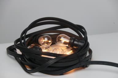 LY Sweden Premium valoketju ulkokäyttöön litteällä kaapelilla - 100m 100 pcs vaihdettavilla E27-lampuilla