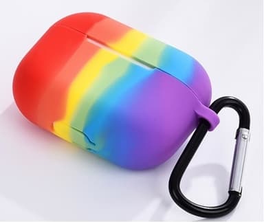 Silikonikuori koukulla Airpods Prolle, Rainbow