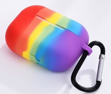 Silikonikuori koukulla Airpods Prolle, Rainbow