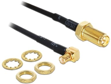 DeLOCK sovitin, MMCX ur - RP-SMA na, 0,3m, musta