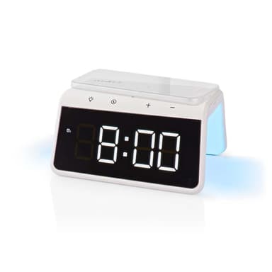Nedis Herätyskello langattomalla latauksella | Qi-sertifioitu | 5 / 7.5 / 10 / 15 W | USB-A Uros | Yövalo | 2 Hälytysaikojen | Torkkutoiminto