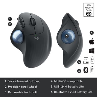 Logitech Ergo M575 hiiri (grafiitti)