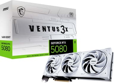 MSI GeForce RTX 5080 VENTUS 3X OC WHITE 16 GB näytönohjain