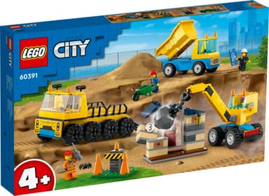 LEGO City Rakennustyömaan ajoneuvot, nosturi ja purkupallo 60391