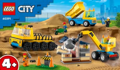 LEGO City Rakennustyömaan ajoneuvot, nosturi ja purkupallo 60391