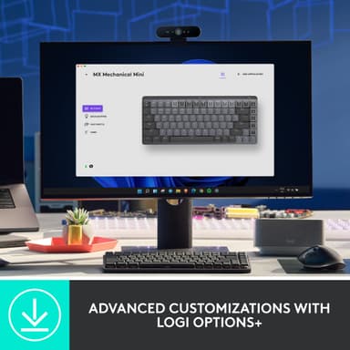 Logitech MX Mechanical Mini langaton näppäimistö, clicky-kytkimet